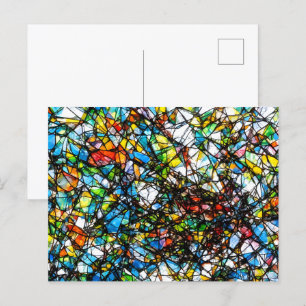 Abstract broken glass art postcard