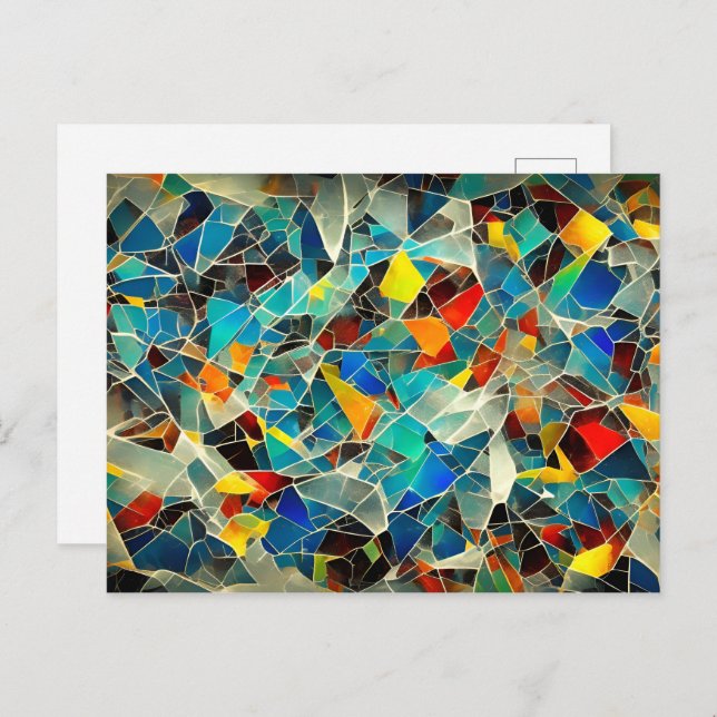 Abstract broken glass art postcard (Front/Back)