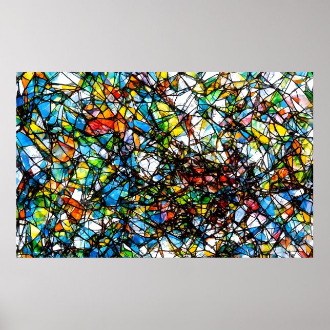 Abstract broken glass art poster (Front)