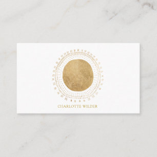 Abstract Bronze Foil Circle Sun Rays Business Card