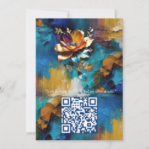 Abstract bronze, gold-blue Baroque style Invitation