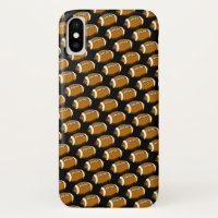 Abstract Brown and Black Footballs iPhone X Case