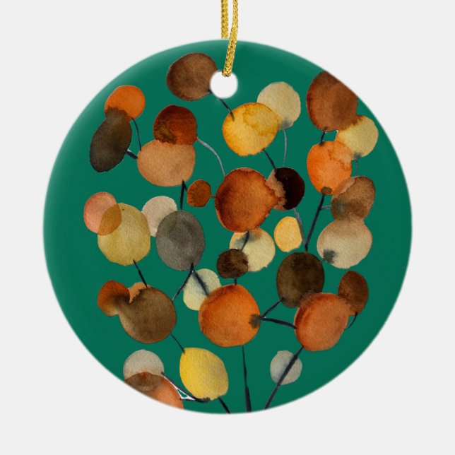 Abstract brown Autumn Earth Tree art Ceramic Tree Decoration (Front)