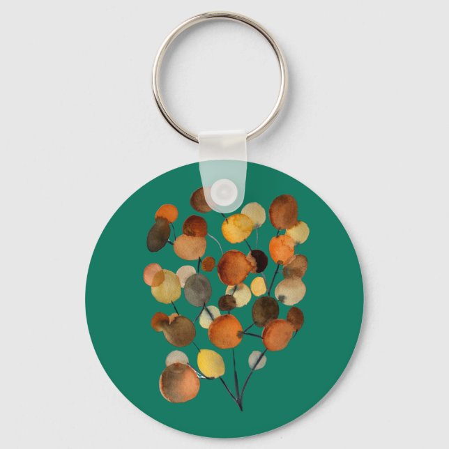 Abstract brown Autumn Earth Tree art Key Ring (Front)