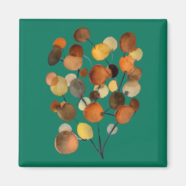 Abstract brown Autumn Earth Tree art Magnet (Front)