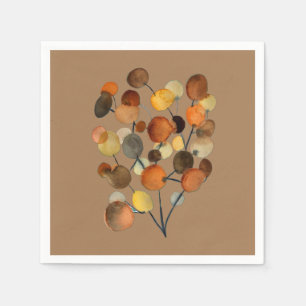 Abstract brown Autumn Earth Tree art Napkin
