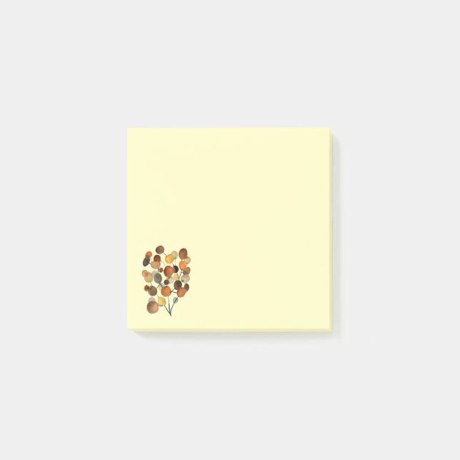 Abstract brown Autumn Earth Tree art Post-it Notes (Front)