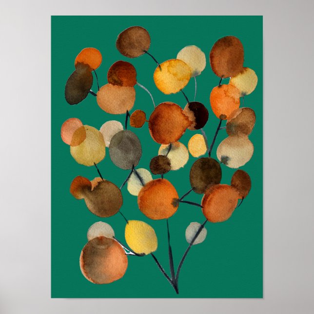 Abstract brown Autumn Earth Tree art Poster (Front)