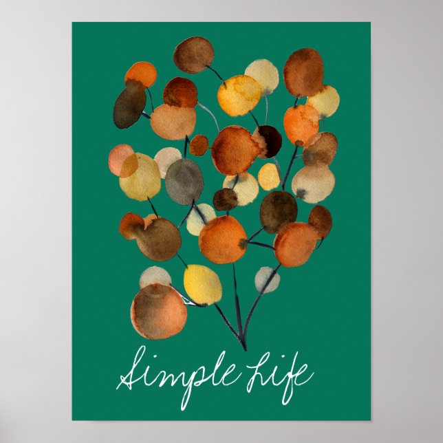 Abstract brown Autumn Earth Tree art Poster (Front)