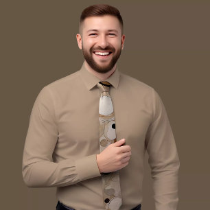 Abstract Brown & Beige Patterned Tie