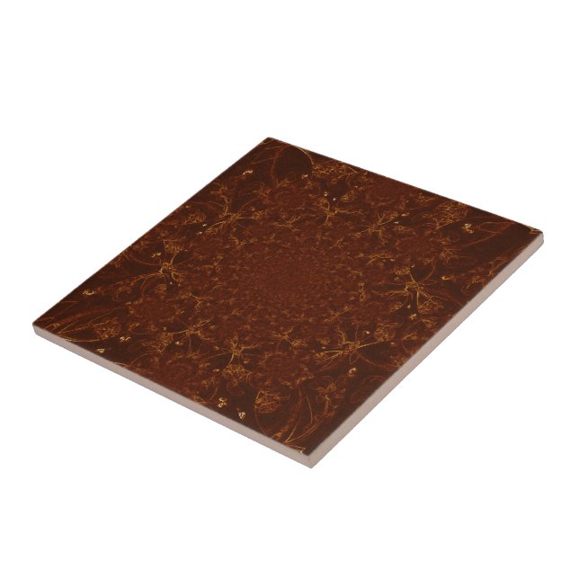 Abstract Brown Copper Rust Copper Pattern Design Tile (Side)