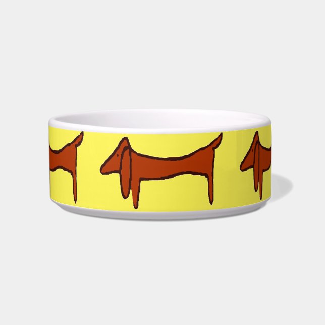 Abstract Brown Dachshund Bowl (Front)