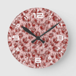 Abstract Brown Fabric Fur Texture Background-24602 Round Clock