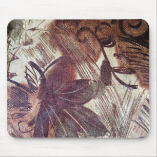 Abstract Brown Floral Design 1 Mouse Mat