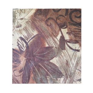 Abstract Brown Floral Design 1 Notepad