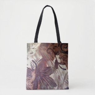 Abstract Brown Floral Design 1 Tote Bag
