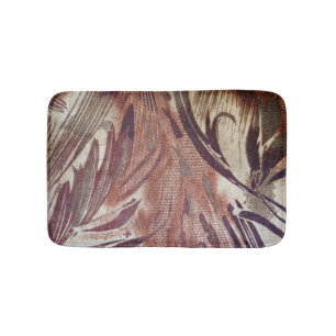 Abstract Brown Floral Design 2 Bath Mat