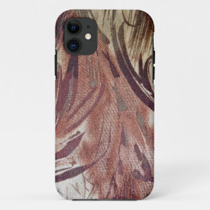 Abstract Brown Floral Design 2 iPhone 11 Case