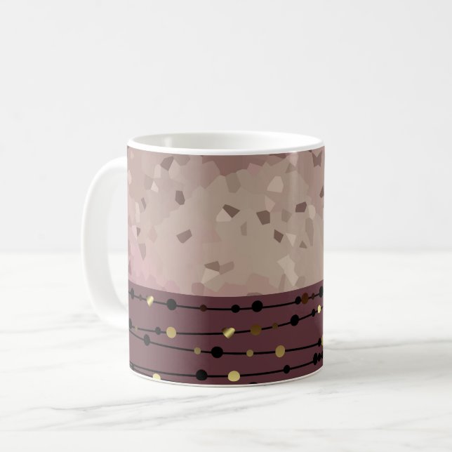 Abstract, brown, pink, pink-brown coffee mug (Front Left)
