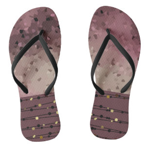 Abstract, brown, pink, pink-brown flip flops