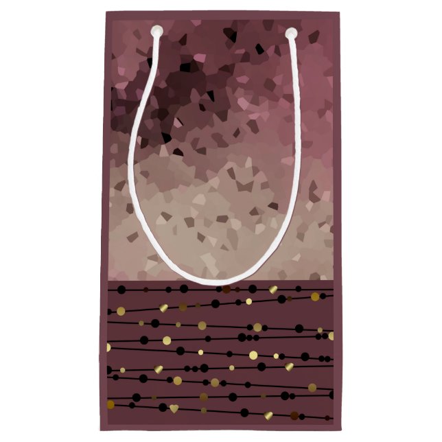 Abstract, brown, pink, pink-brown small gift bag (Front)