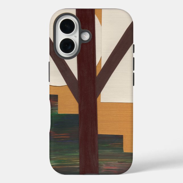 Abstract Brown Tree with Geometric Shapes Case-Mate iPhone Case (Back)