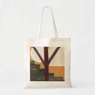 Abstract Brown Tree with Geometric Shapes Tote Bag