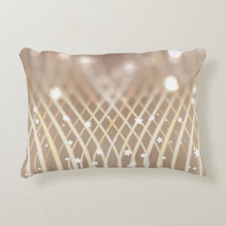 Abstract Brown, Waves Stars Background. Decorative Cushion