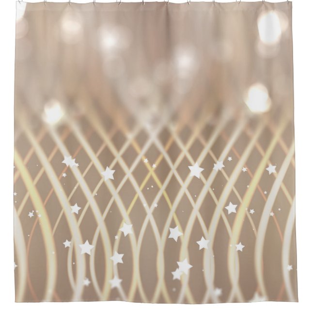 Abstract Brown, Waves Stars Background. Shower Curtain (Front)