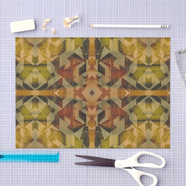 Abstract brownish geometric patter tissue paper (Craft)