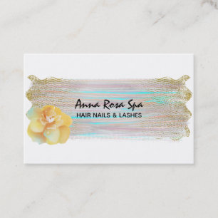 *~* Abstract Brush Splash Stripe Gold Glitter Business Card