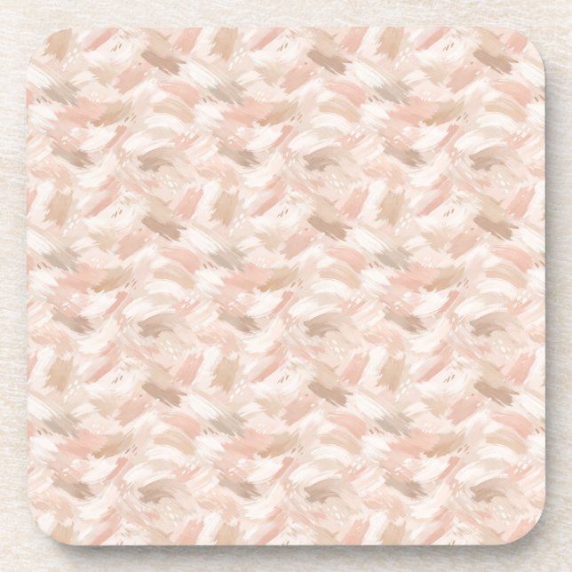 Abstract Brush Stroke Pattern Coaster (Front)