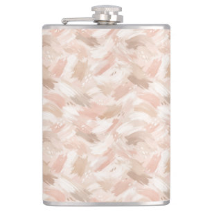 Abstract Brush Stroke Pattern Hip Flask
