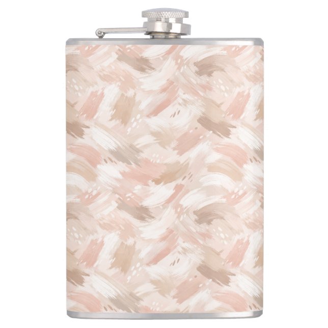 Abstract Brush Stroke Pattern Hip Flask (Front)