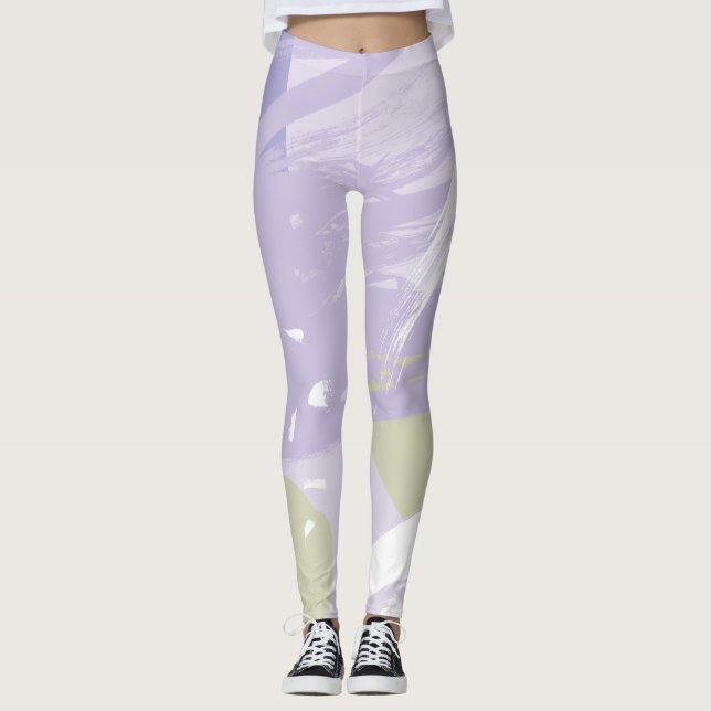Abstract Brush Stroke Pattern leggings (Front)
