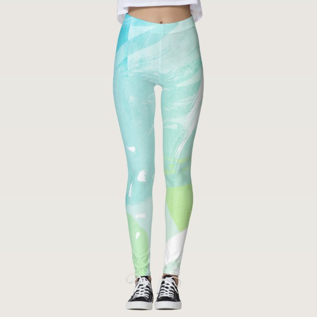 Abstract Brush Stroke Pattern leggings (Front)