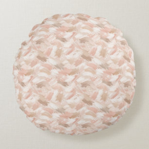 Abstract Brush Stroke Pattern Round Cushion