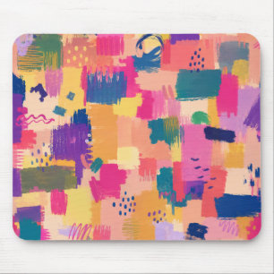 Abstract Brush Stroke Seamless Pattern Mouse Mat