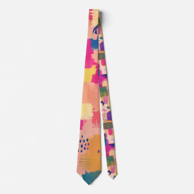 Abstract Brush Stroke Seamless Pattern Tie (Front)