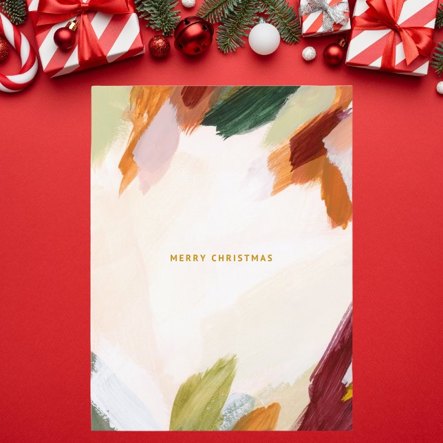 Abstract Brush Strokes Christmas Holiday Card (Creator Uploaded)