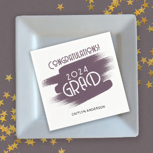 Abstract Brush Strokes Congratulations Grad Napkin