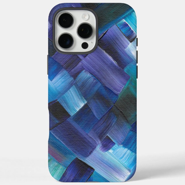 Abstract Brush Strokes in Blue, Teal, and Purple Case-Mate iPhone Case (Back)
