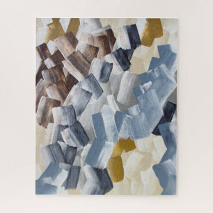 Abstract Brush Strokes in Neutral and Earth Tones Jigsaw Puzzle
