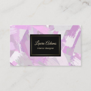 Abstract Brush strokes Pink Violet Business Card