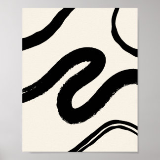 Abstract Brush Strokes Poster