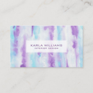 Abstract Brush Strokes Purple Blue & White Business Card