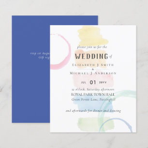Abstract Brush Strokes Rainbow Watercolor WEDDING