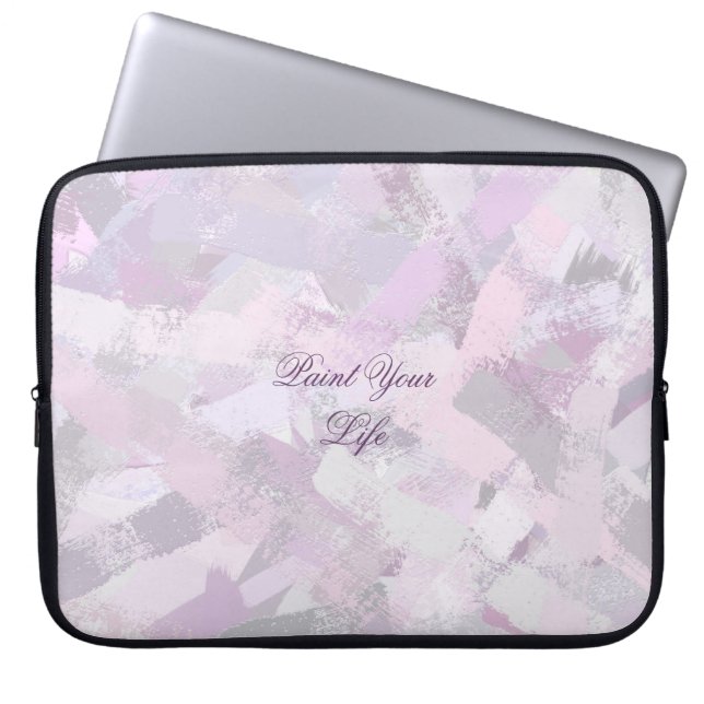 Abstract brush strokes texture laptop sleeve (Front)
