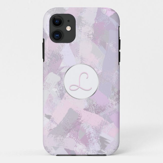 Abstract brush strokes texture. Monogram. Case-Mate iPhone Case (Back)