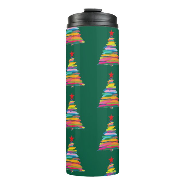 Abstract Brush Tree Thermal Tumbler (Front)